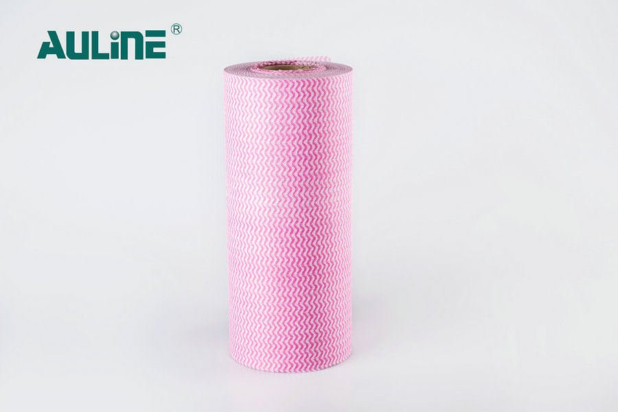 Sraith Woodpulp Clóbhuailte Undee de Spunlace Nonwoven Pink